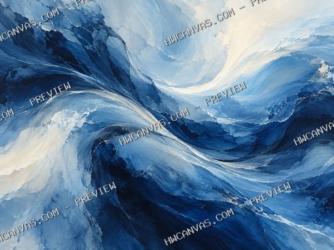 Blue Current mounted canvas preview