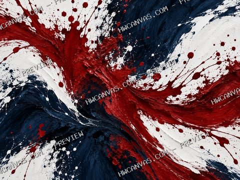 Red, White & Midnight Blue mounted canvas preview