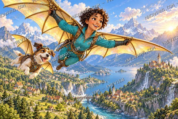 Aurora Rider · Above the Clouds mounted canvas preview