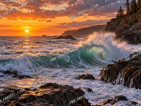 Pacific Sunset mounted canvas preview