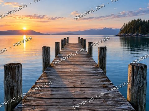 The Quiet Pier mounted canvas preview