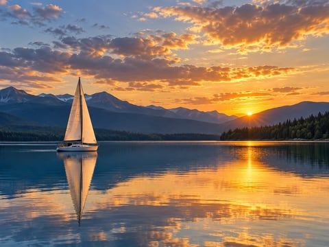 Evening Sail mounted canvas preview