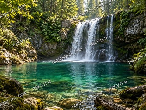 Emerald Falls mounted canvas preview