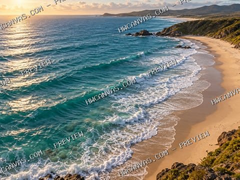 Where Water Meets Sand mounted canvas preview
