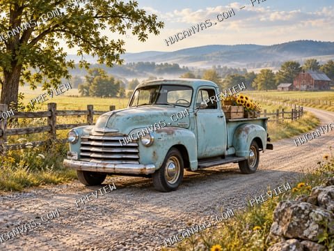 Sunday Drive mounted canvas preview