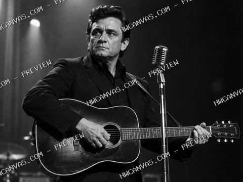 Johnny Cash · Dark Suit, Bright Strings mounted canvas preview