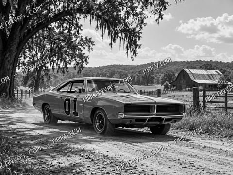 The Dukes of Hazzard · Dusty Road mounted canvas preview