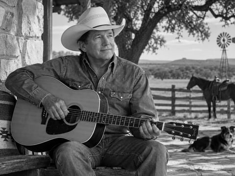 George Strait · Texas in Black & White mounted canvas preview