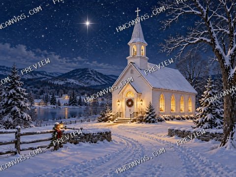 Christmas Eve Service mounted canvas preview