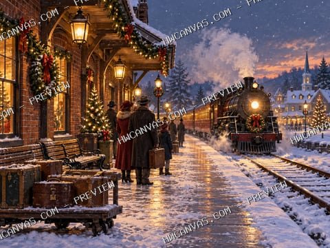 Home for Christmas mounted canvas preview