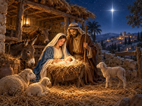 A Quiet Holy Night mounted canvas preview
