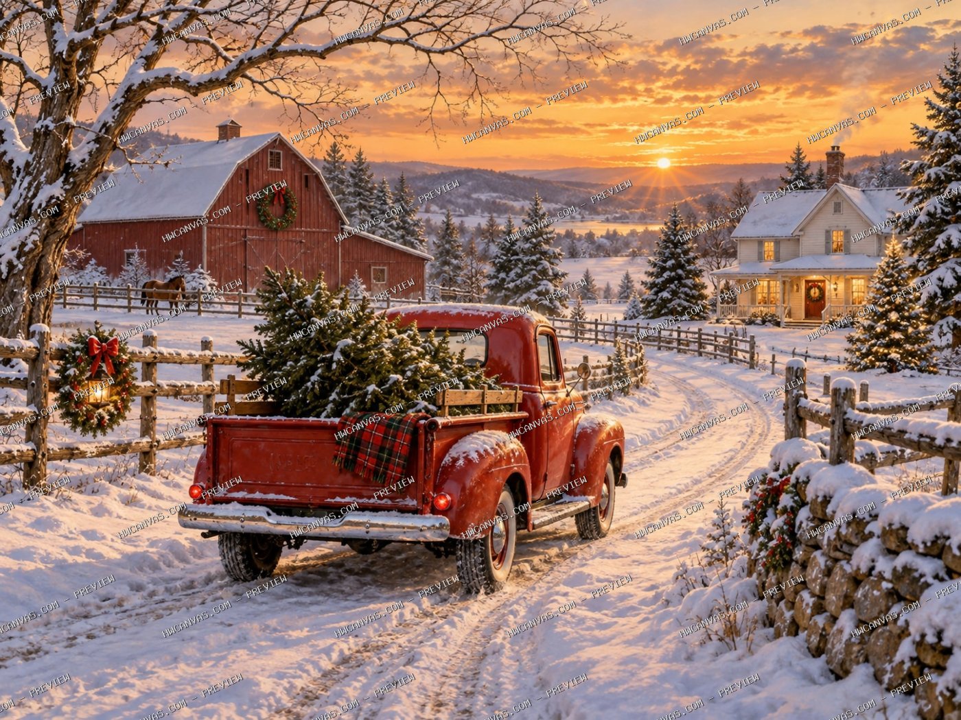 Christmas Tree Delivery canvas print