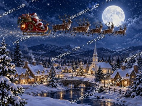 A Midnight Visit mounted canvas preview