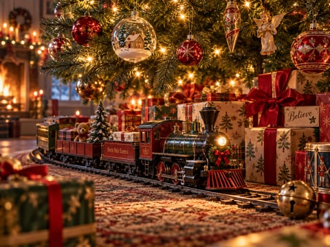 Under the Christmas Tree mounted canvas preview