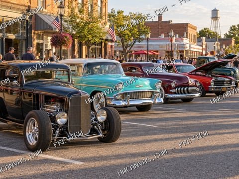Classic Car Show mounted canvas preview