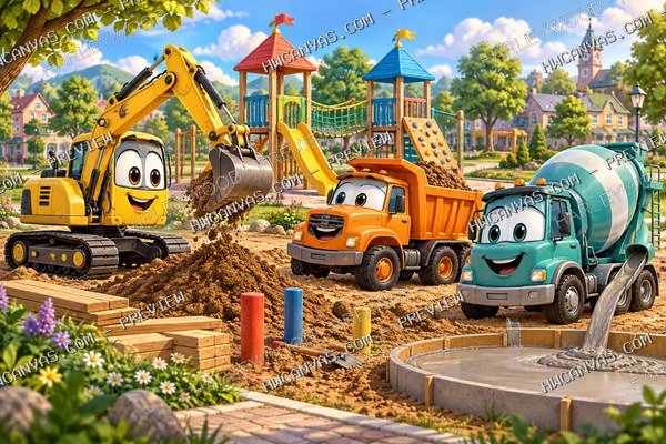 Little Builders · Big Day mounted canvas preview