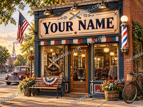 Your Barbershop mounted canvas preview