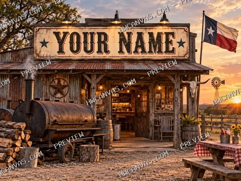 Your Barbecue Shack mounted canvas preview