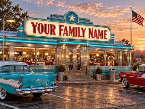 Family Diner mounted canvas preview