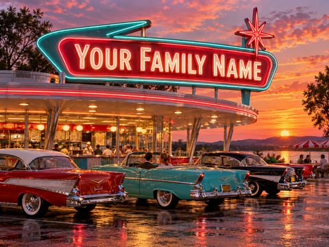 Family Drive-In mounted canvas preview