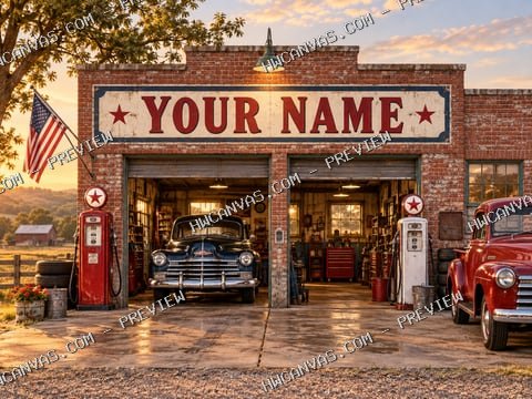 Your Classic Garage mounted canvas preview