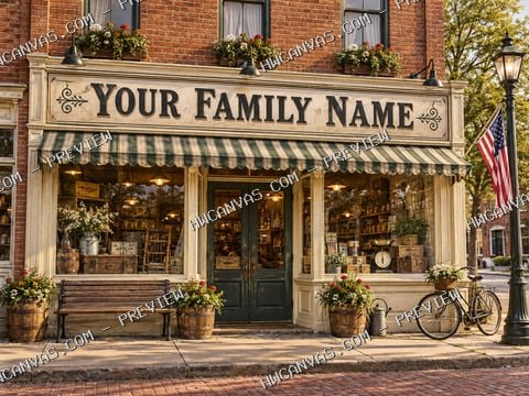 Family Mercantile mounted canvas preview
