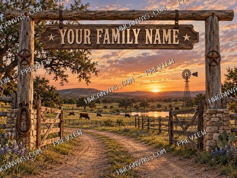 Family Ranch mounted canvas preview