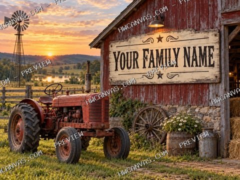 Family Farm mounted canvas preview