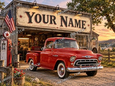 Your Vintage Truck mounted canvas preview