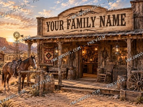 Family Trading Post mounted canvas preview