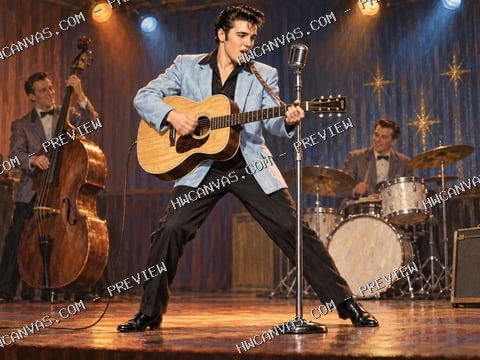 Elvis · Blue Suede Rhythm mounted canvas preview
