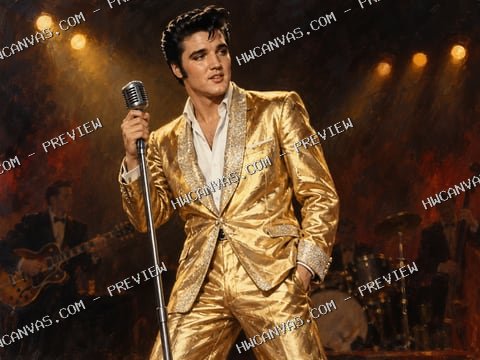 Elvis · The Gold Suit mounted canvas preview
