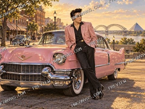 Elvis · Pink Cadillac Days mounted canvas preview
