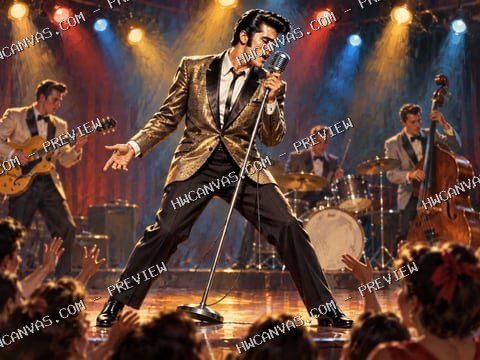 Elvis · Rock ’n’ Roll Nights mounted canvas preview