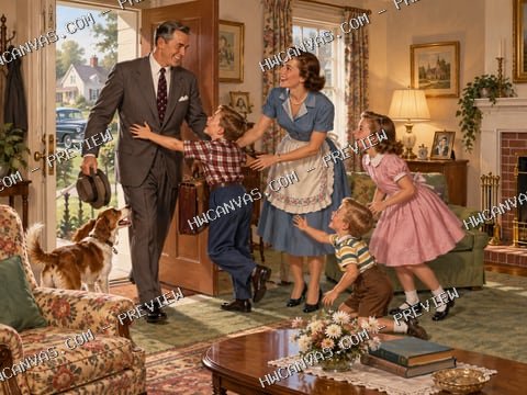 Father Knows Best · Home at Five mounted canvas preview