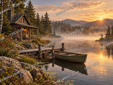 Gone Fishing mounted canvas preview
