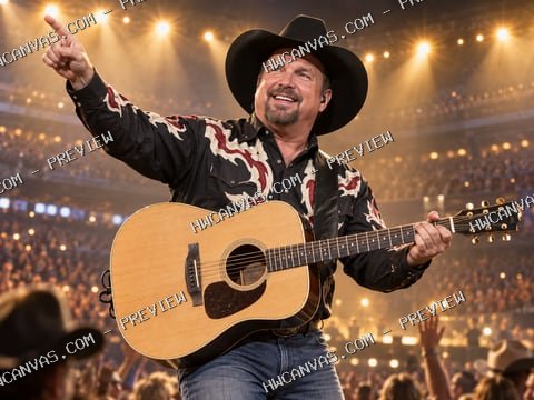 Garth Brooks · Stadium Country mounted canvas preview