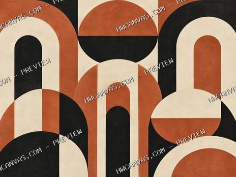 Interlocking Arches mounted canvas preview