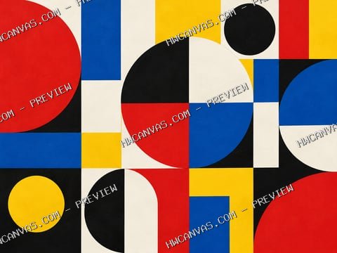 Bauhaus Balance mounted canvas preview