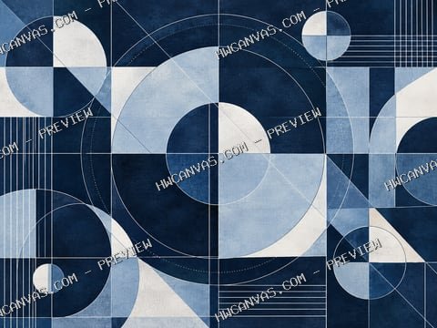 Blueprint Rhythm mounted canvas preview