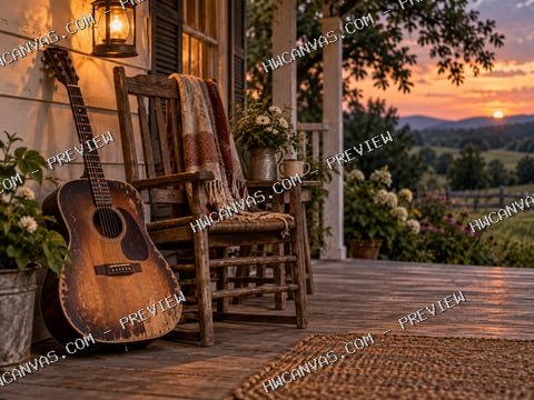 Front Porch Music mounted canvas preview