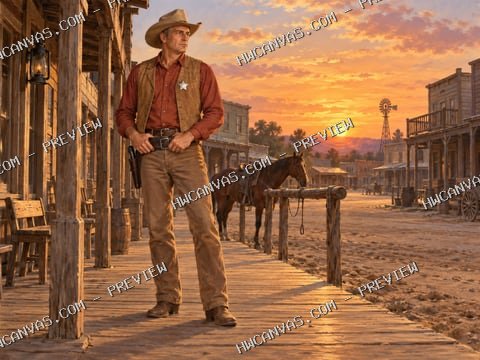 Gunsmoke · Dodge City mounted canvas preview