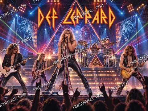 Def Leppard · Electric Hysteria mounted canvas preview