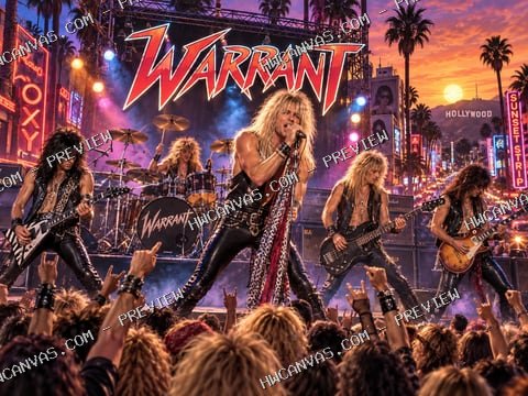 Warrant · Sunset Strip mounted canvas preview