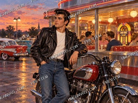 Happy Days · At the Drive-In mounted canvas preview