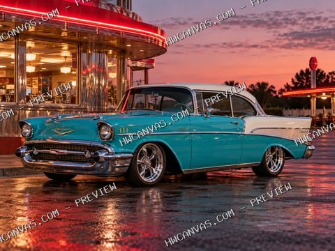 Friday Night Chrome mounted canvas preview
