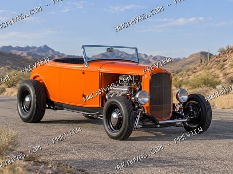 Orange Highboy mounted canvas preview