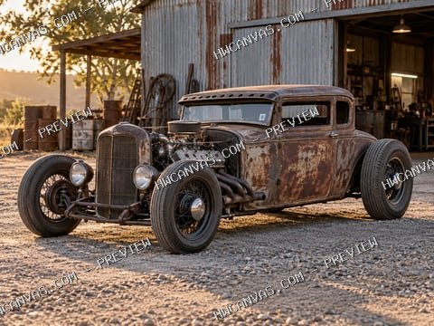 Rust & Thunder mounted canvas preview