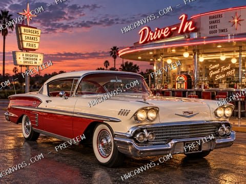 Impala at the Drive-In mounted canvas preview