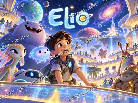 Elio · A Universe of Friends mounted canvas preview
